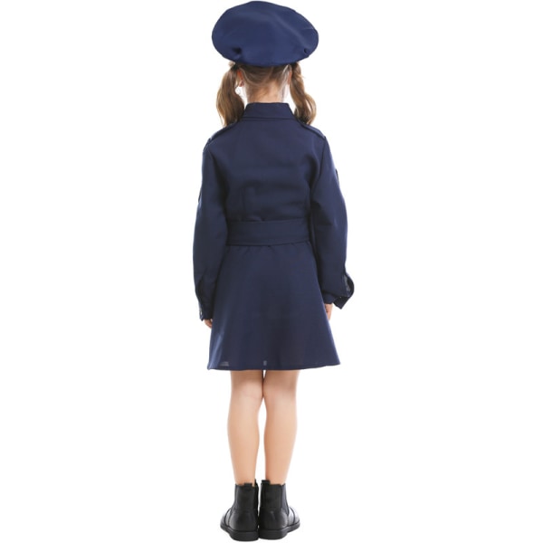 Polis Kvinna Flicka Polis Kostym Outfit Set för Utklädningsfest S