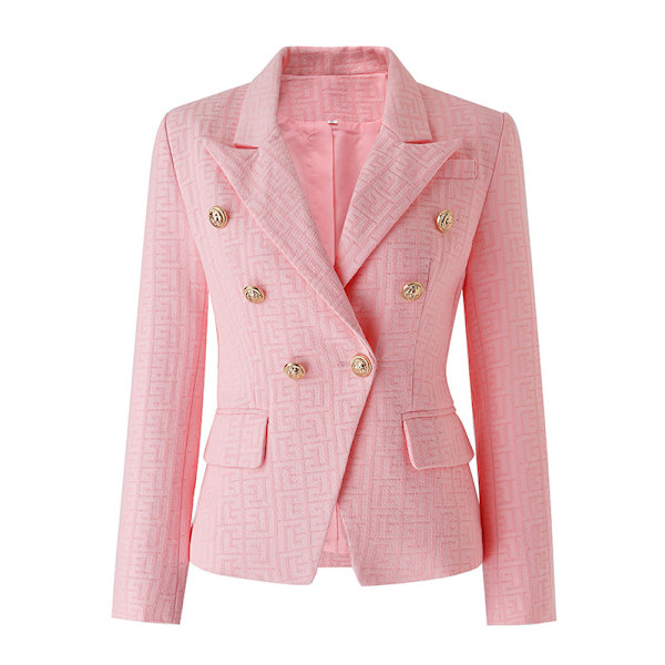 Dame Casual Blazer Langærmet Åben Front Knapper Arbejde Kontor Blazer Jakker M