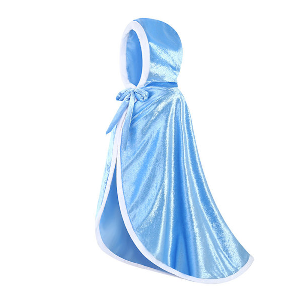 Girls Dress Up Hodded Cape Kostym för Princess Cloaks blue 110