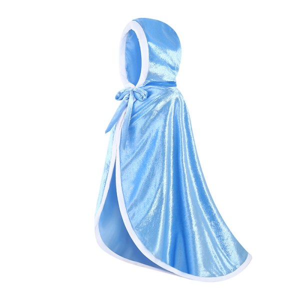 Girls Dress Up Hodded Cape Kostym för Princess Cloaks blue 130