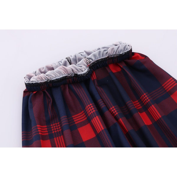 Mjukt Silke Långärmad Dam Plaid Skjorta Pyjamas Red M