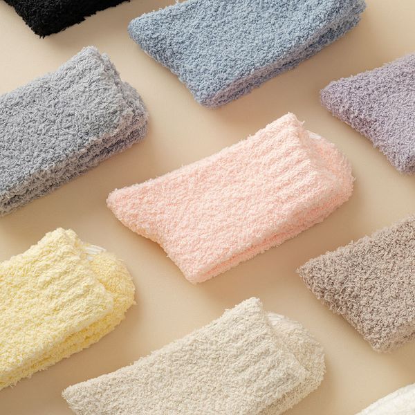 Vintermjuka tofflor strumpor, plysch sovfooties 1 par White