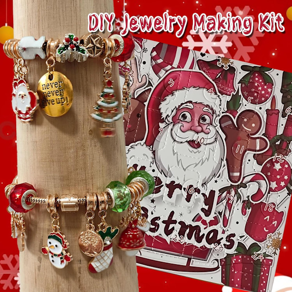 Julkalender 2023 för Flickor, 24 Dagar Jul Armband Presentset Style 3