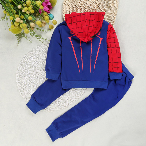 2-delad toddler Kid Casual Outfits Set Pullover Hoodie Sweatshirt Byxor Kostym Blue 140