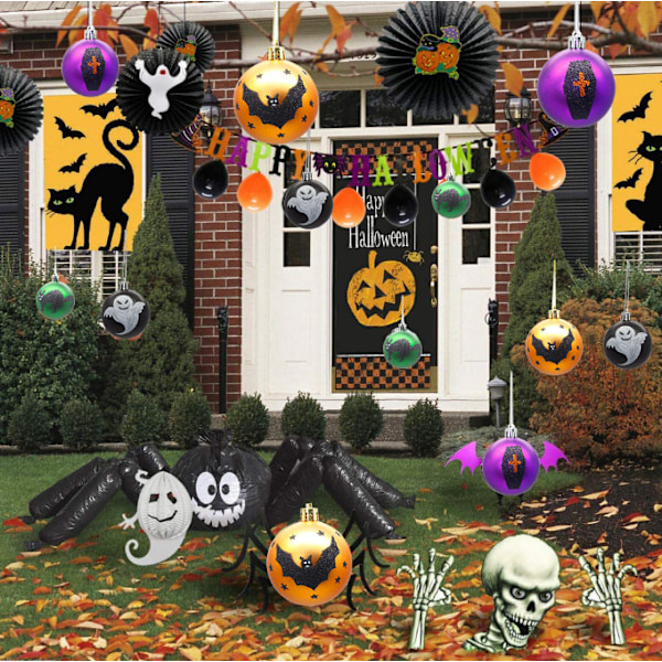 12 ST Halloween pumpa fladdermus Spider Web splittringssäker boll purple