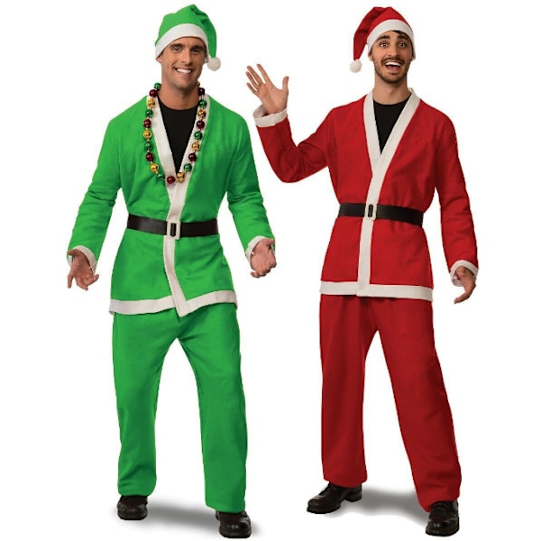 Vuxna jultomtens juldräkter Långärmade outfits red