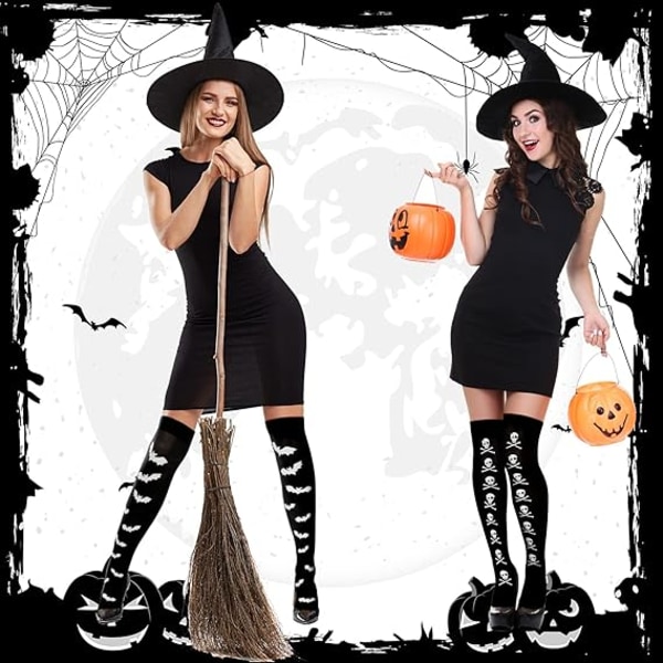 Halloween Lår Höga långa strumpor över knä strumpor Black