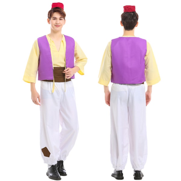 Aladdin Prince Vuxen kostym för Halloween purple M