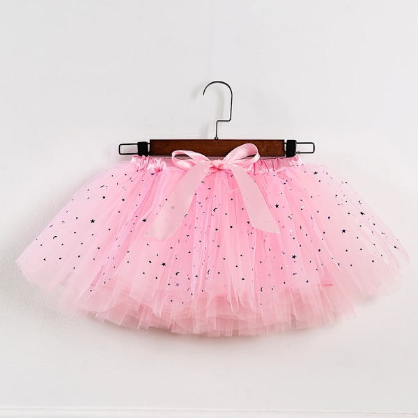 Tyttöjen Kerroksittainen Tähti-Sekvenssit Tutu-Hamemekko Pink M