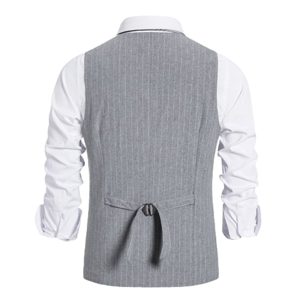 Herrar Slim Fit Väst Kostymväst Affärsväst Light Grey S