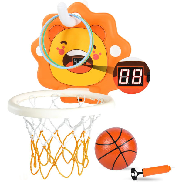 Basketbåge för toddler , 2 i 1 bärbar båge med poäng Orange