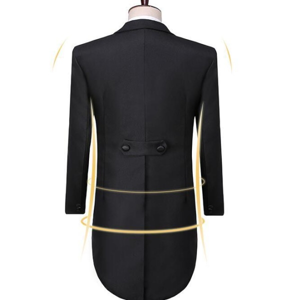 Miesten Slim Fit Tuxedo 3-osainen setti Black M