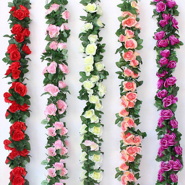 2 stycken Rose Vine Blommor Garland Plants color2