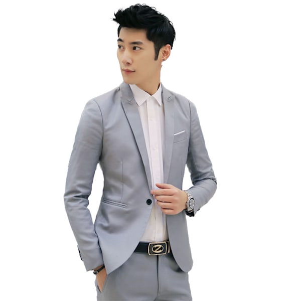 Herreblazer i Slim Fit - Business Casual Suitjakke Blue L