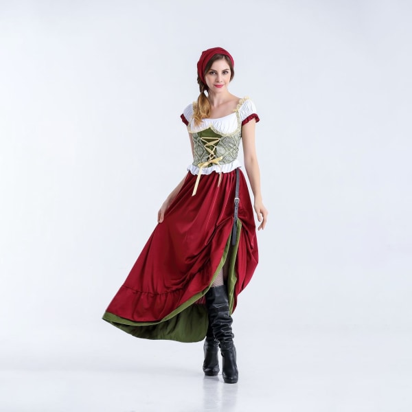 Oktoberfestdräkt för kvinnor Traditionella bayerska karnevalskostymer Style 2 XL