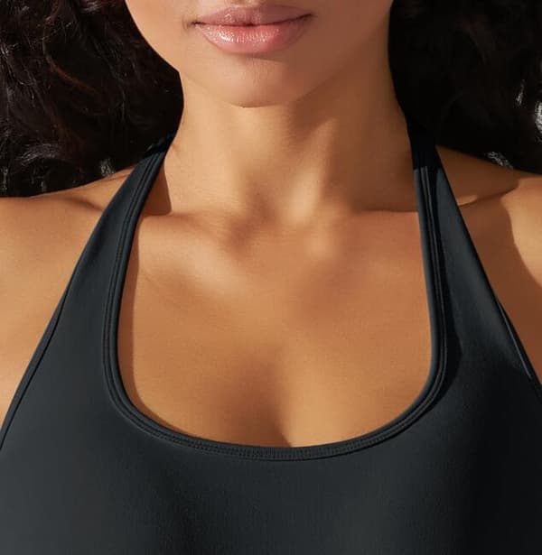 Solid Farvet Stræk Yoga Tøj Black L