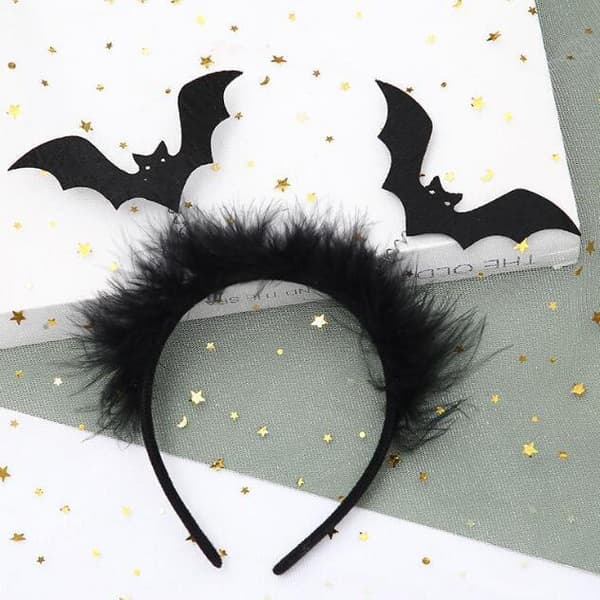 2 stk. Halloween Sort Bat Spooky Hårbånd Black