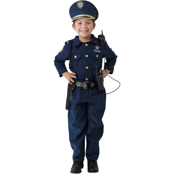 Kids Polis Uniform Set Tillbehör för barn Halloween Dress Up L