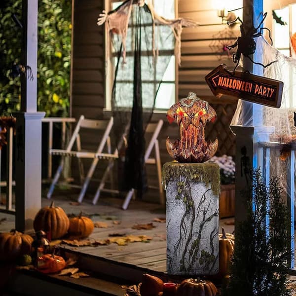 Halloween Græskarbelysning Dekoration, Gysende Græskar 30cm