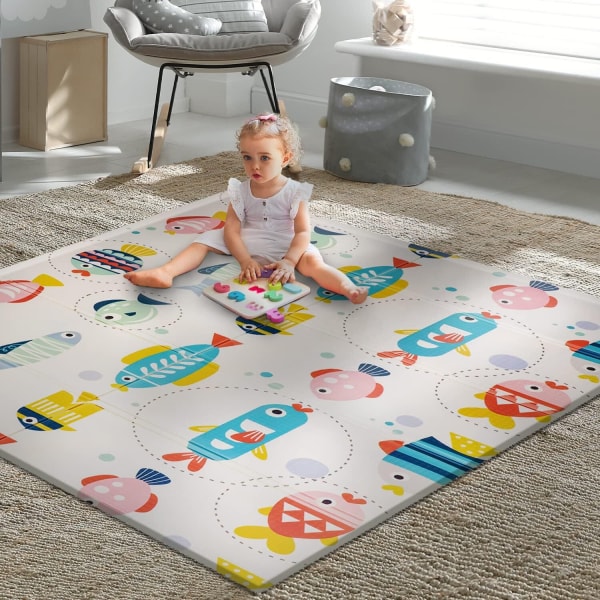 Reversibel Stor Baby Leke Matte for Kryping Style 1 200*180*1cm