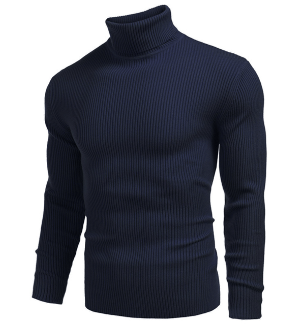 Halsduktröja för män, långärmad, pullover Dark Blue M