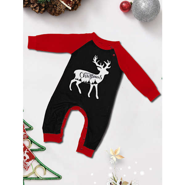 Julpyjamas med söt ren-print, långärmad pyjamasuppsättning Kid 3