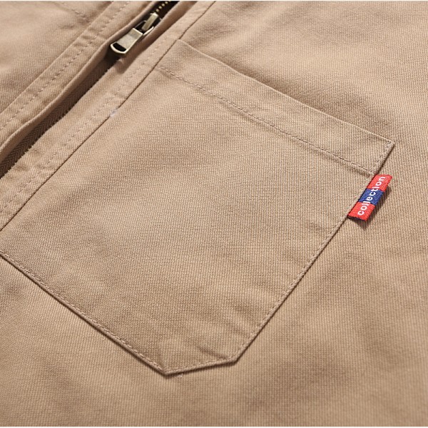 Herrar Full-Zip Canvas Cross Trail Väst Khaki 4XL