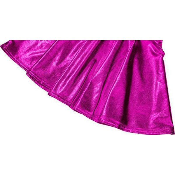 Dam Ledig Mode Utsvängd Plisserad A-Linje Cirkel Skaterkjol Rose Red M