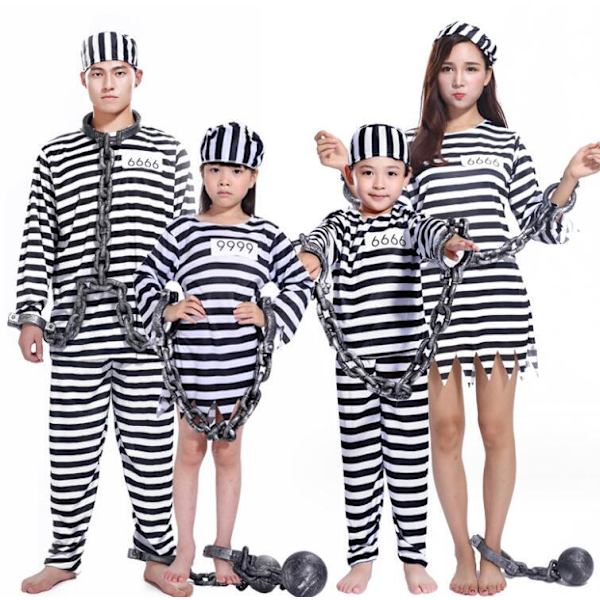 Halloween-dräkt för fånge med handbojor Boy XL