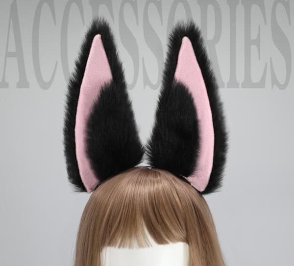 21CM Beast Ears Plush Søt Hodeplagg Black Pink