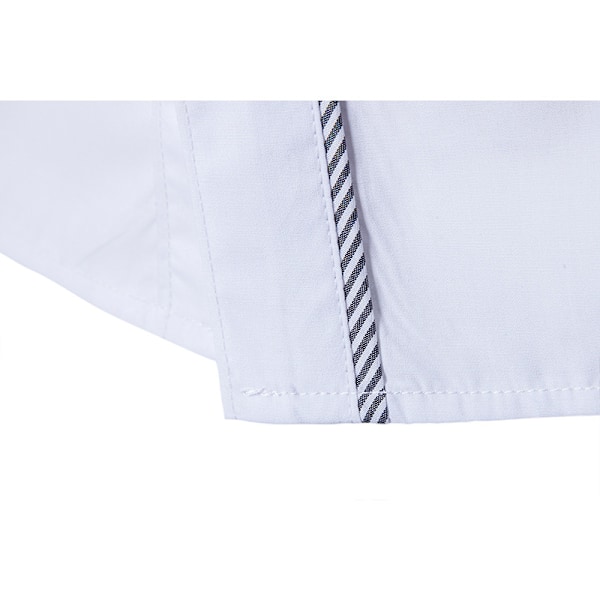 Menn's Trykte Knapp-Ned Skjorte Lang Erme Casual Skjorter white M
