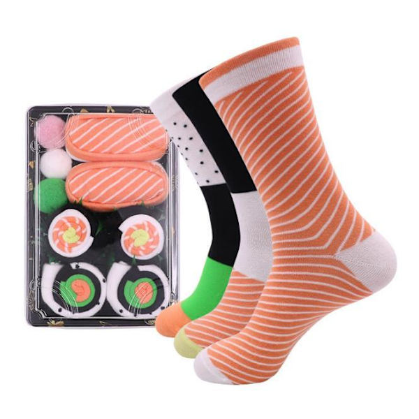 Herr Dam Sushi Strumpor Box Lax Gurka Maki 4 pair
