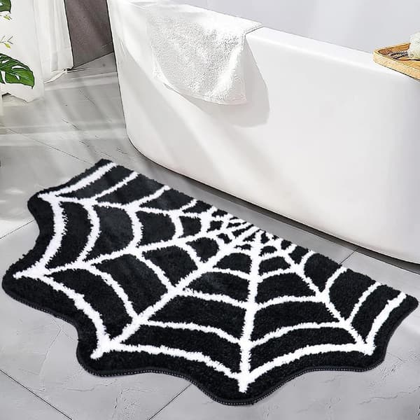 Gotisk Tæppe Edderkoppespind Indendørs Halloween Tæppe Black White 40*60cm