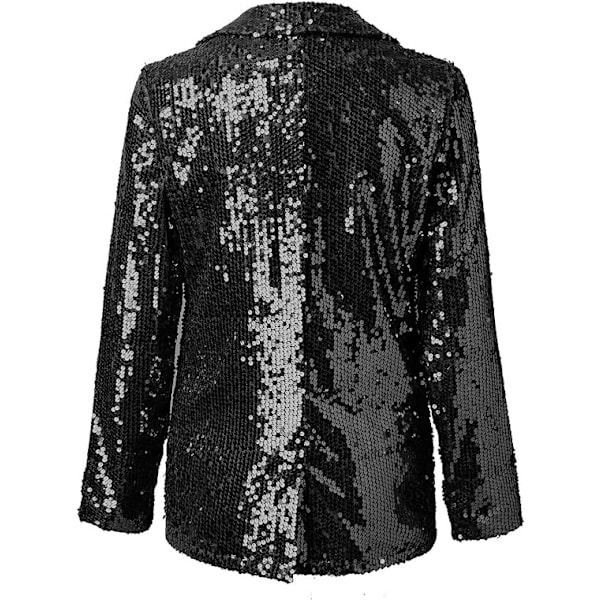 Dame Blazer Letvægts Lange Ærmer Enkelt Knappen Slank Blazer Black L