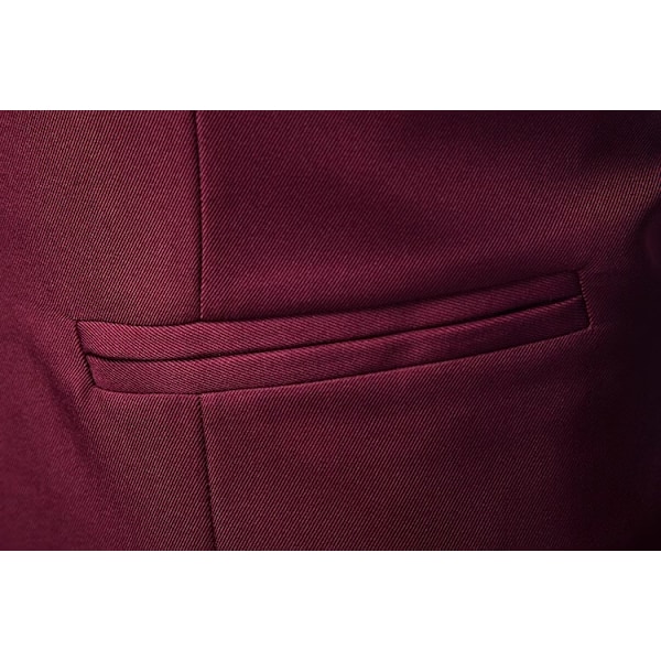 Miesten Virallinen Puku Liivi Slim Fit Rentoutunut Liikepukeutumisliivi Red S