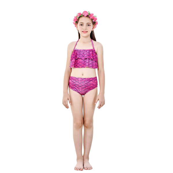 3-delat set flickor sjöjungfrusvans bikini badkläder set STYLE 7 130cm