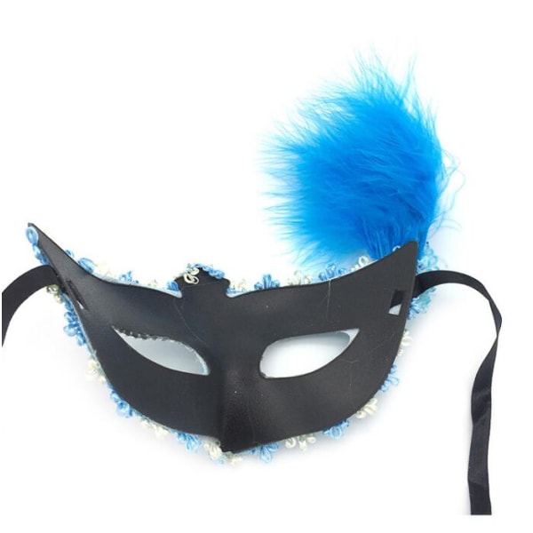 Feather Masquerade Mask Halloween Cosplay Party purple