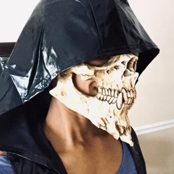 Dödskallemask Horror Halloween Mask Grey