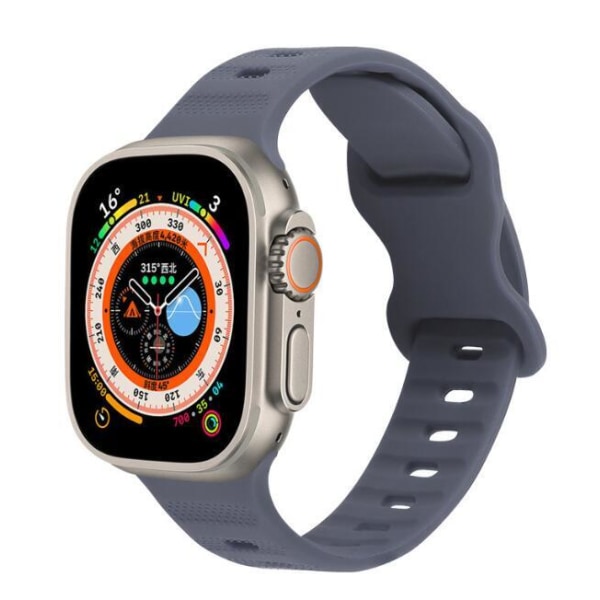 Silikonrem med fjärilsspänne för Apple Watch Gray 38-40-41MM