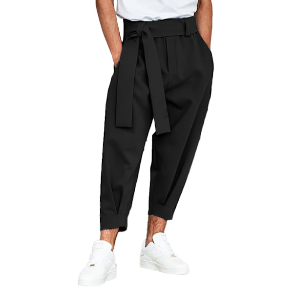 Haremsbyxor för män Casual Loose Fit Baggy Pants Black L