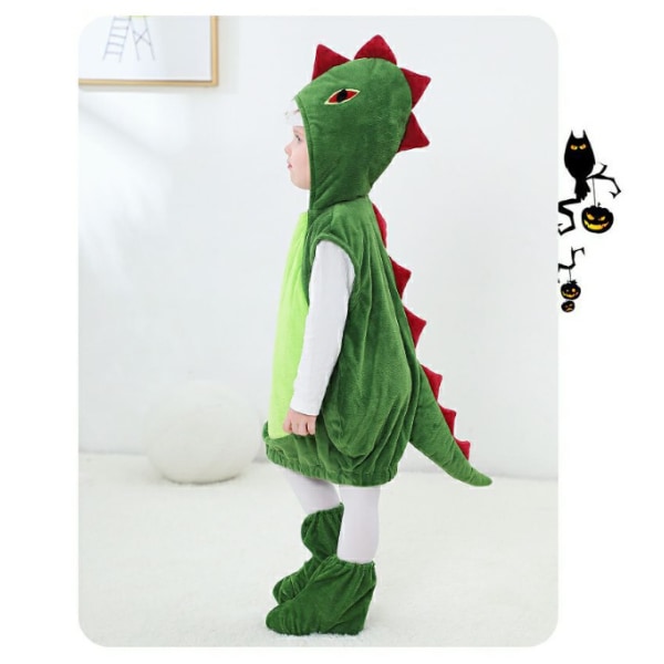 Grön T-Rex Kostym Dinosaur Hoodie Kostym M