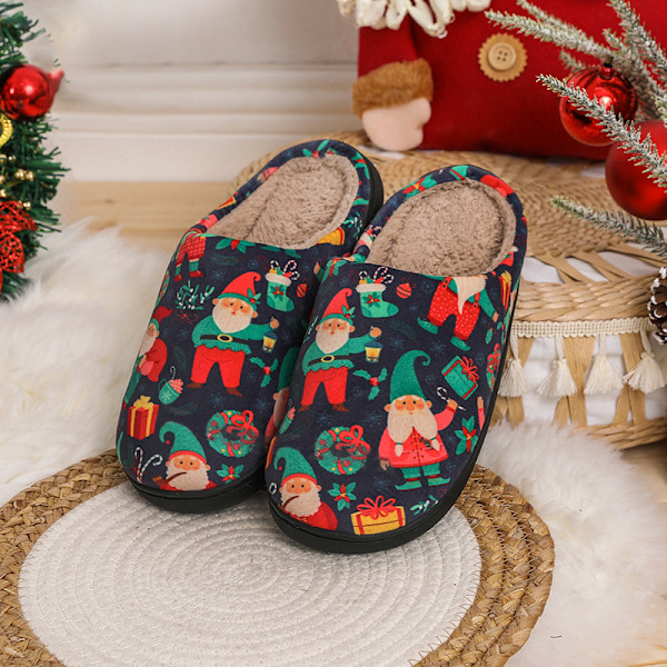 Neutrala Mysiga Fuzzy Jultofflor Black 42-43