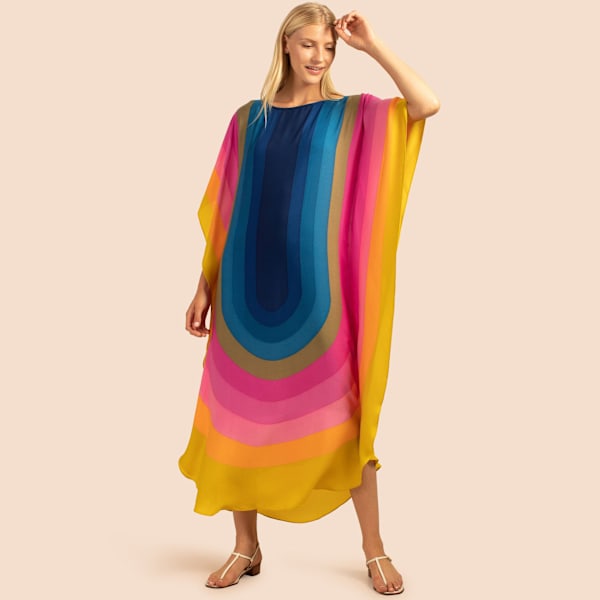 Kvindes Regnbue Plus Size Strand Skjortekjole Blue