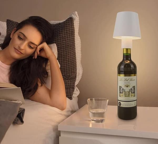 2-pack LED-dimmbar batteridriven flasklamp för inomhus- och utomhusbruk
