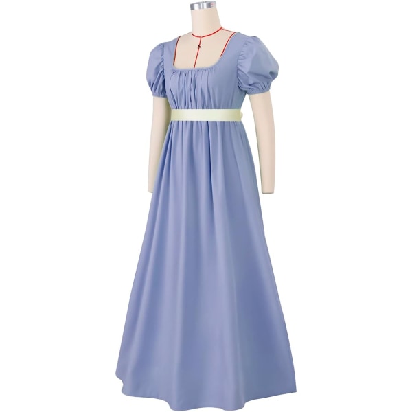 Regency Klänningar för kvinnor med satäng skärp Light Blue 2XL