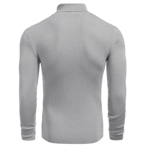 Halsduktröja för män, långärmad, pullover Gray M