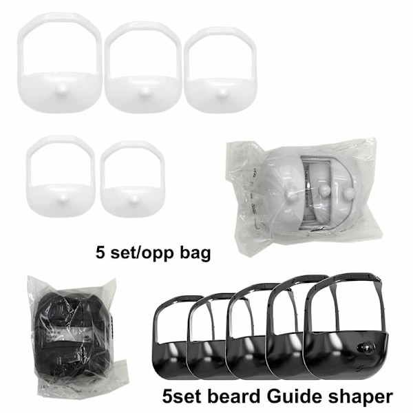 Skäggformare Getskägg Mustasch Grooming Verktyg 5 ST White