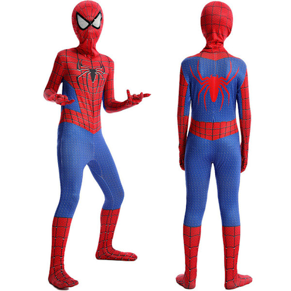 Spider-Man Halloween-kostyme for barn, polstret jumpsuit med maske Red Blue 1 140