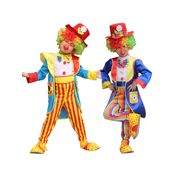 Clown-dräktset för barn Cirkusdräkt Blue M
