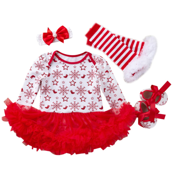 Baby Girls Christmas Outfits Kläder white 80